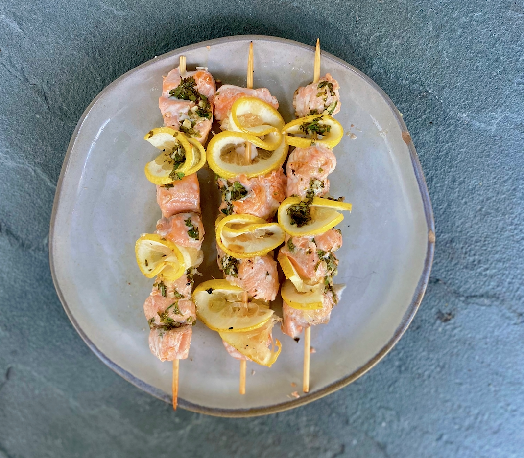 Premier Catch Grilled Citrus Salmon Skewers 
